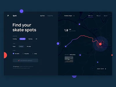 Skate App app design digital gui inteface interaction design ux ui web webdesign website