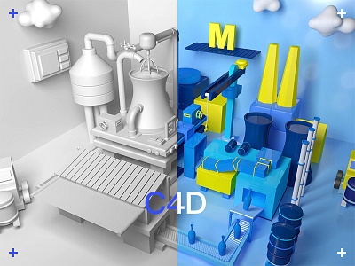 C4d Exercise2 3d 3d art blue c4d c4dart colour design exercise illustration interesting model works worksheet