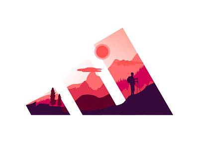 Adidas Logo: TRAVEL art art direction branding design flat graphic design icon illustration logo photoshop vector