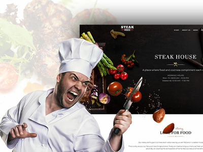 Steak House - Web Site Design creative design developement dribbble illustration logo restaurant restaurant design steak steak house steakhouse steaks strona www ui ux web webdesign website