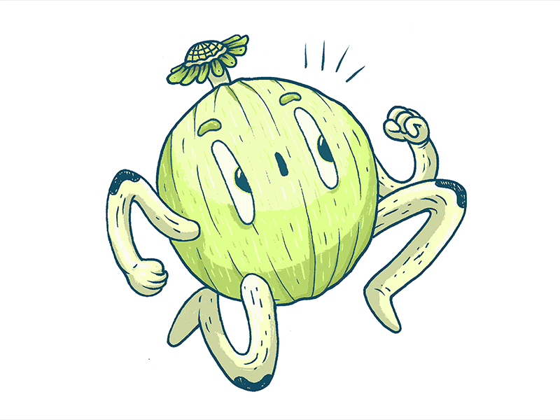Robot Onion animation character illustration