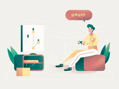 Angry Gamer angry animation art character design editorial flat gamer gamerguy graphic icons illustration minimal simple texture typography ui ux vector web