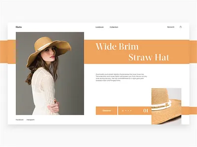 Hatto concept fashion hat inspiration landing page lookbook ui ux web design
