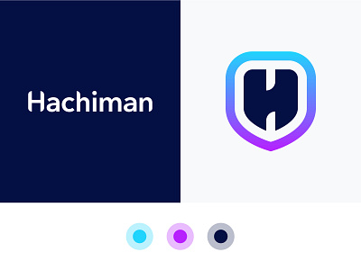 Hachiman Security App Logo V2 data data protection h icon identity design logo logo design logo identity monogram security security logo shield shield logo swords vector