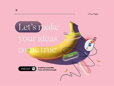 Banana landing page vol 3. business design design trends 2023 figma fruit funny landing page typography ui uxui web design