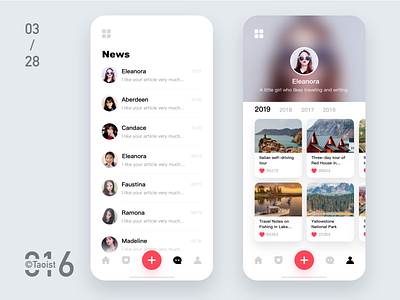 Daily exercise 016 app china clean color ios red ui ux white