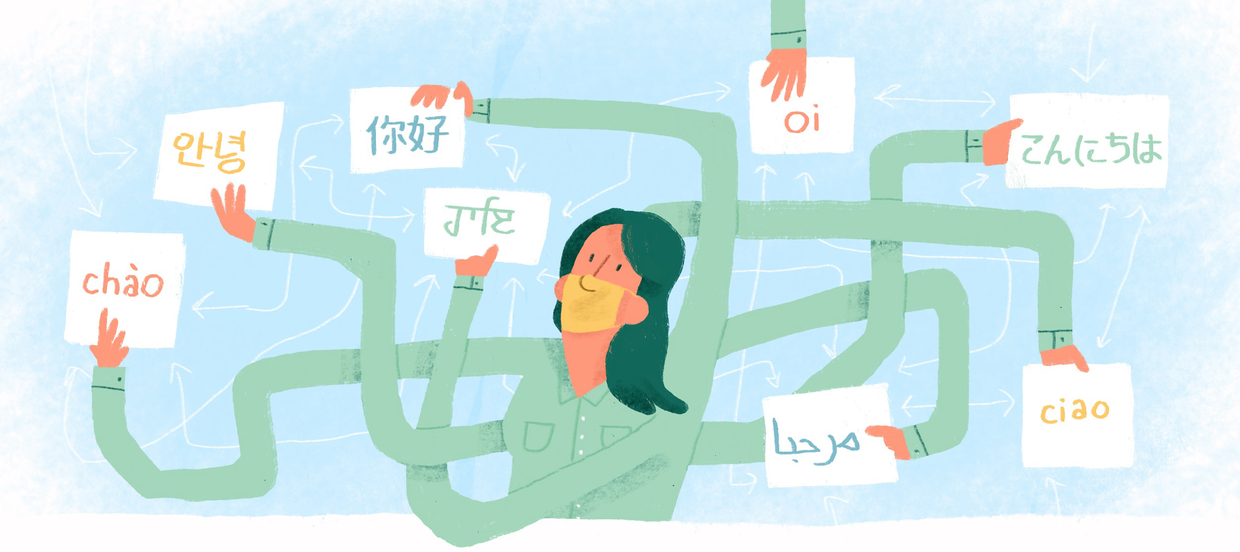 (Not Getting) Lost in Translation illustration layout magazine layout pandemic procreate services translation