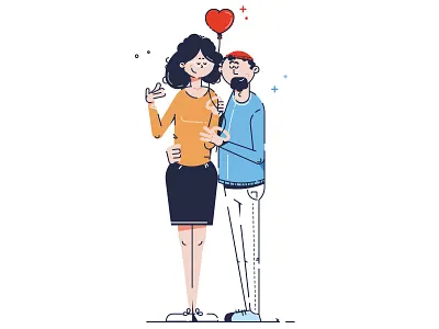 Сouple in love character couple design girl illustration love man vector