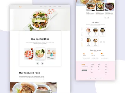 Food Restaurant Landing Page drink food food listing landing page minimal restaurant landing page teste typography ui ux