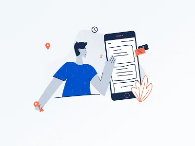 Mobile Illustration design flat graphic mobile shapes sketch smartphone ui vector web