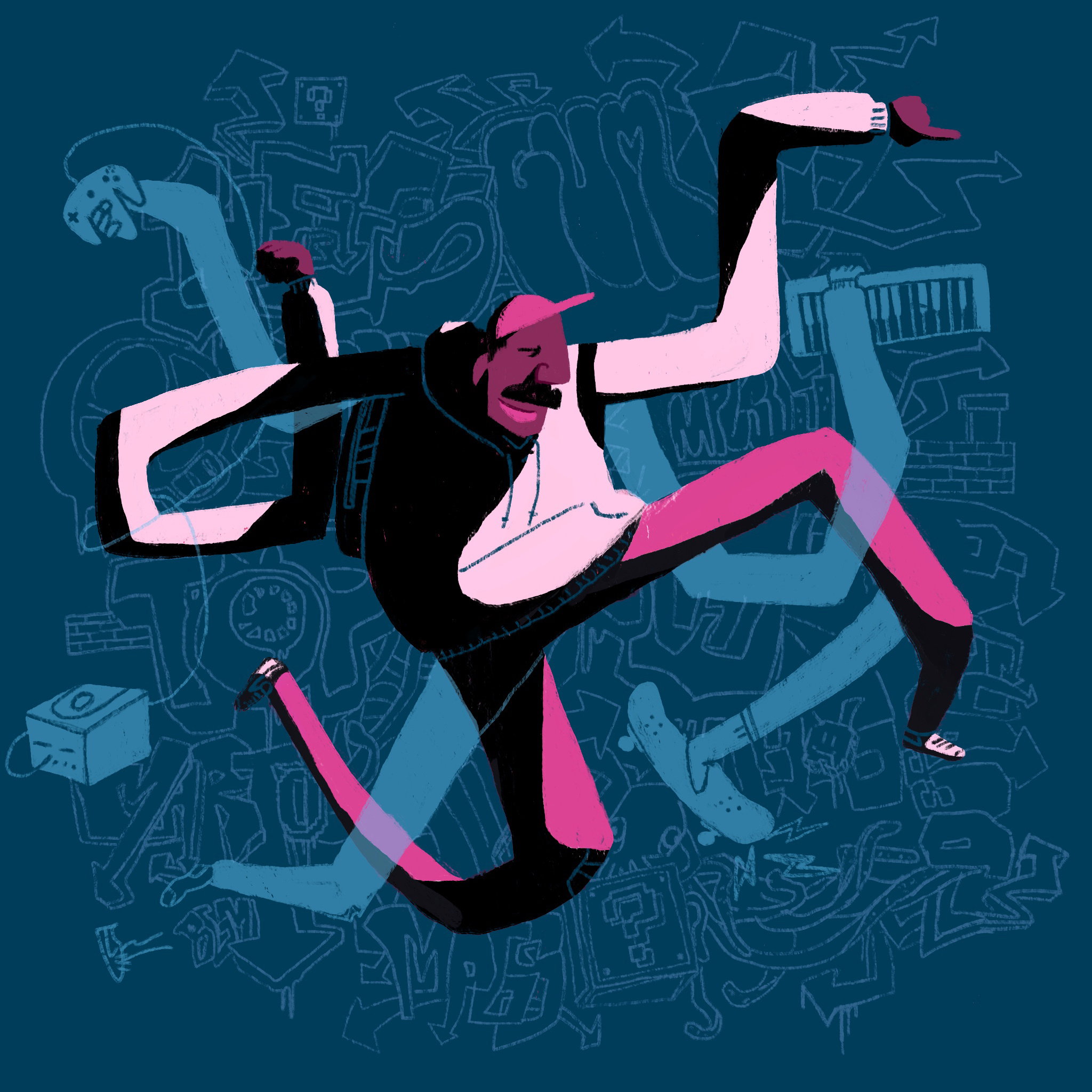 Deformula aerojet deformula illustration lo fi lofi music procreate video games