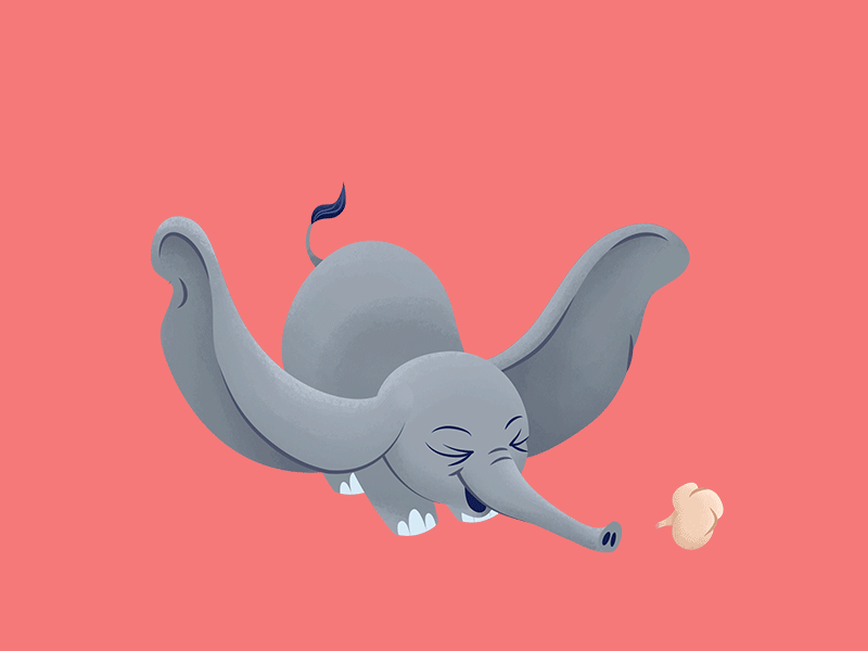 Dumbo Messaging Sticker 2d after effects animation character character animation design disney dumbo gif illustration illustrator motion sticker vector