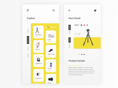 eCommerce App app business ecommerce iphone sell shopping yellow