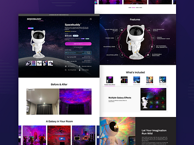 SpaceBuddy figma product page shopify web development webflow