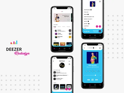 Deezer App Redesign apple branding concept app deezer design dribbble illustration iphone xs music music app sketch ui ui design user interface ux ux design vector
