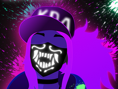 (12/100) KDA Akali 100 day challenge akali design flat gaming illustration kda league of legends lol minimal moba vector videogames