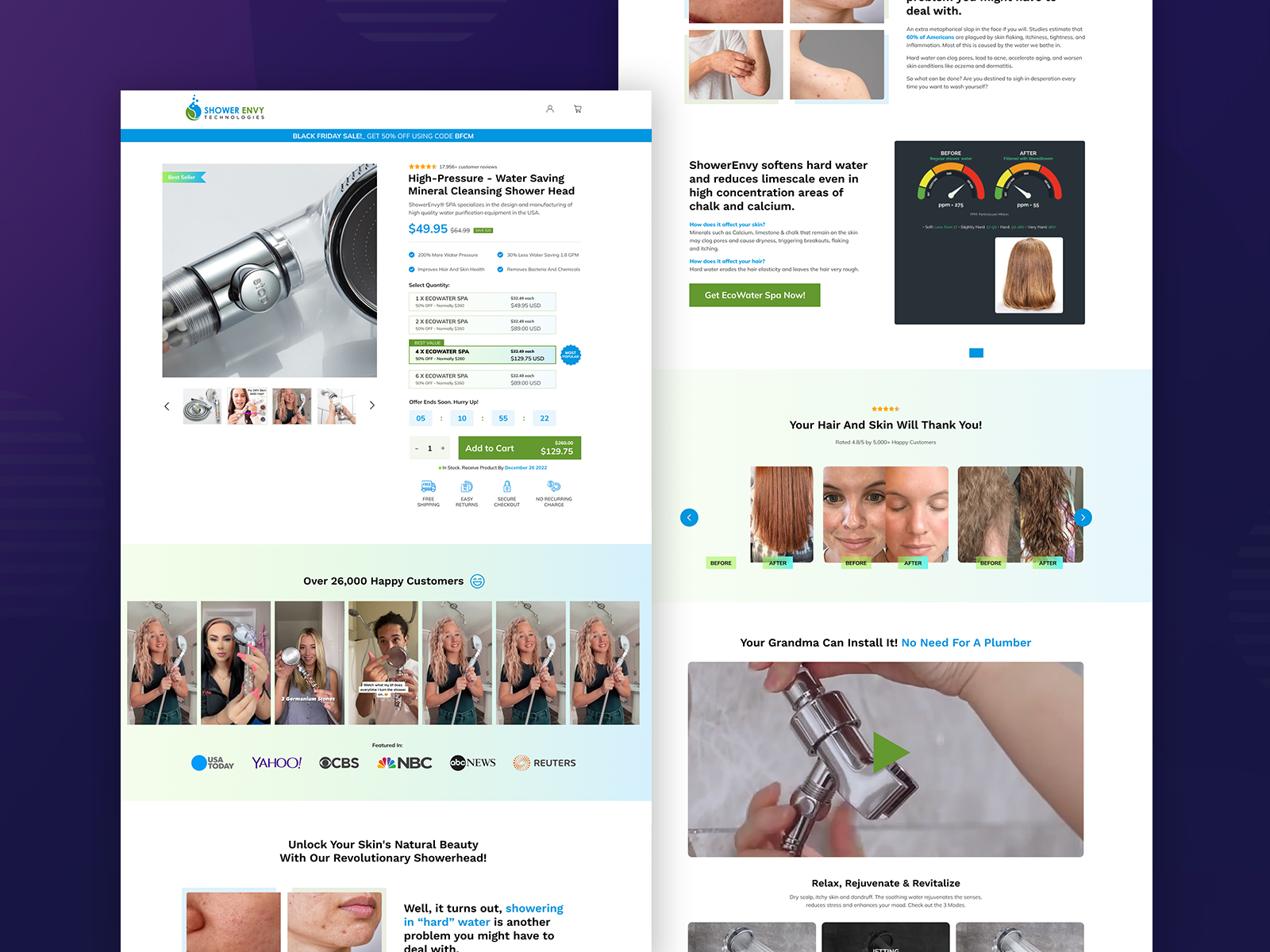 Shower Envy by Landing Page Dudes on Dribbble