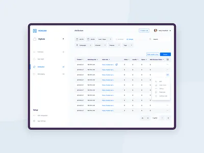 Marketing Web app app ui