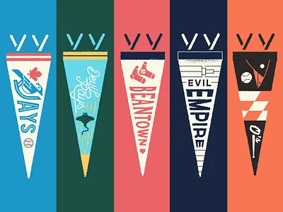 AL East Pennants banners baseball blue jays boston mlb new york orioles pennant rays red sox retro tampa bay toronto vintage yankees