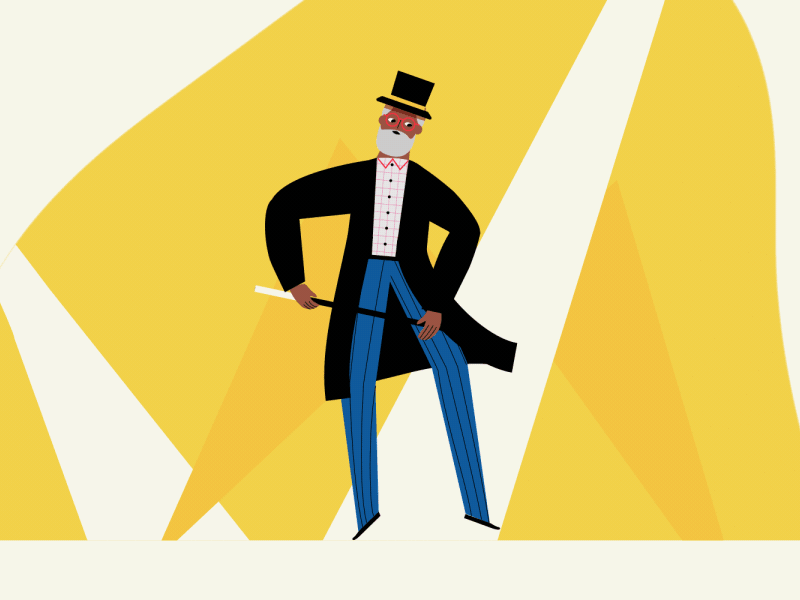 Grandpa to the rescue 12fps animation character dance gif grandpa jump lights magician motiongraphic shapes sparkles