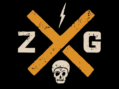 ZXG brand and identity branding design hand drawn hand lettering icon illustration logo motorcycle skeleton skull typography vector vintage