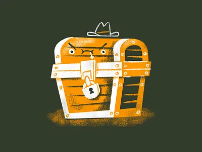 Cowboy Chest character character design cowboy cute fantasy illustration minimal southwest treasure chest