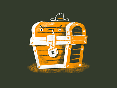Cowboy Chest character character design cowboy cute fantasy illustration minimal southwest treasure chest