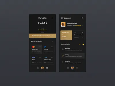 Taxi app 🚕 app concept dark design designer figma interface ios iphone taxi ui ux