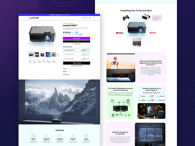 LumenX figma product page shopify web design web development webflow