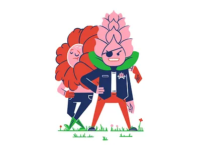 Bad Buds character character design cute floral flower illustration minimal plant