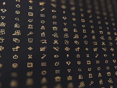 Chess icons chess gold icon king queen