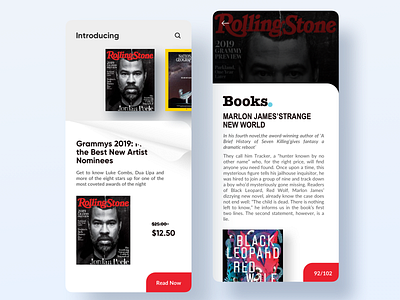 Journal of Interactive Market App book app clean ios iphone journals minimal mobile reader ui ux web