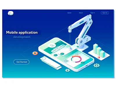 Mobile app development app application concept design development illustration interface internet isometric layout mobile technology ui user vector