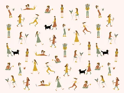 Busy Ladies illistration lady people vector women