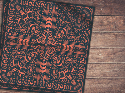 Bandana Mockup WIP bandana beer branding hops illustration merch michigan mockup