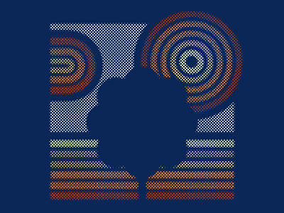 Shade tree geometric halftone heat landscape minimal minimalism screenprint simple summer sun threadless tree tshirt vector