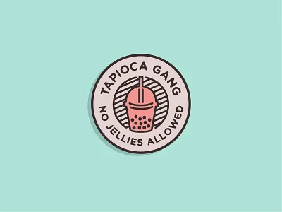 Tapioca Gang badge boba bubble cafe cute dessert drink illustration kawaii minimal patch simple stamp sweet tapioca tea vector