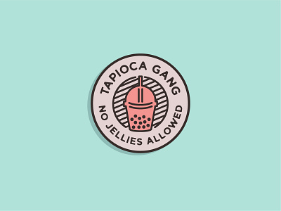 Tapioca Gang badge boba bubble cafe cute dessert drink illustration kawaii minimal patch simple stamp sweet tapioca tea vector