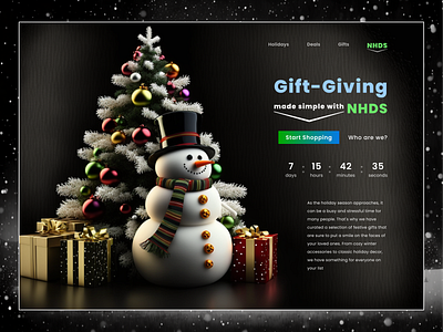 NDHS Holiday Gift-Giving Website Landing Page 3d christmas color concept design flat design gifts holiday illustration landing page logo modern typography ui winter