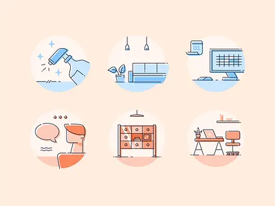 Office Management icon illustration illustrator office offset vector