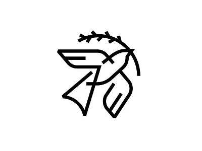 Bird animal bird black flight hope logo monoline nature outline support trust twig wings