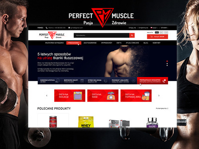 Perfect Muscle - web design creative design design agency developement dribbble e commerce fashion fitness gym gym website illustration logo prestashop shop shop design sklep sport strona www ux webdesign