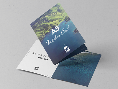 A5 Invitation Card / Brochure Mock-Ups Vol.1 a5 advertisement bifold celebration flyer greeting card handbill inviting pamphlet presentation printed spread