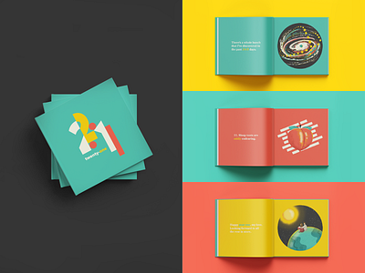 Twenty-One blue book book design design illustration illustrator logo peach photoshop pink print space type typography yellow