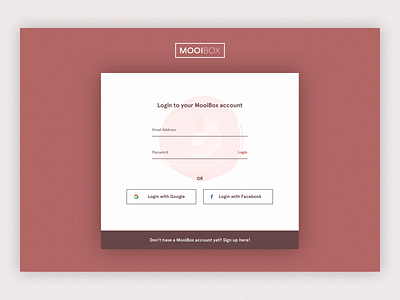 Beauty Subscription Boxes for Women by MooiBox · Login app branding flat form design log in log in login login design login form ui ui ux user experience user experience design user inteface user interface user interface design ux ux design web web application