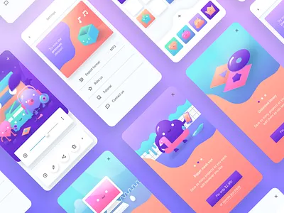 Hubaloo - Music creation app concept app cute design flat illustration ios music music creation music player ui ux vector
