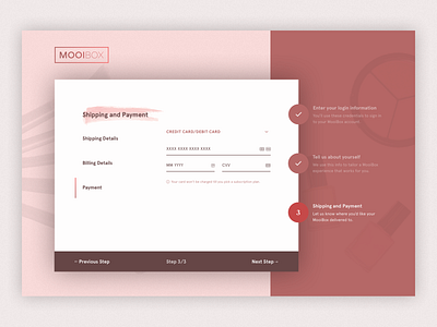 Beauty Subscription Boxes for Women by MooiBox · Onboarding app beauty products branding flat onboarding onboarding flow onboarding screen signup signup form ui ui ux user experience user experience design user inteface user interface user interface design ux ux design web web application