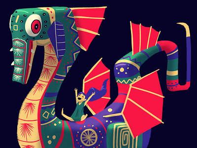 Alebrije alebrije character creature dragon girl illustration