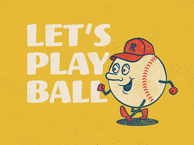 Let's Play Ball 20 minute sketch baseball baseball cap baseball hat cartoon cartoon character classic classic cartoon distressed illustration retro retrosupplyco texture true grit vector vintage