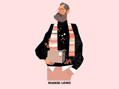 Fashion old man illustration